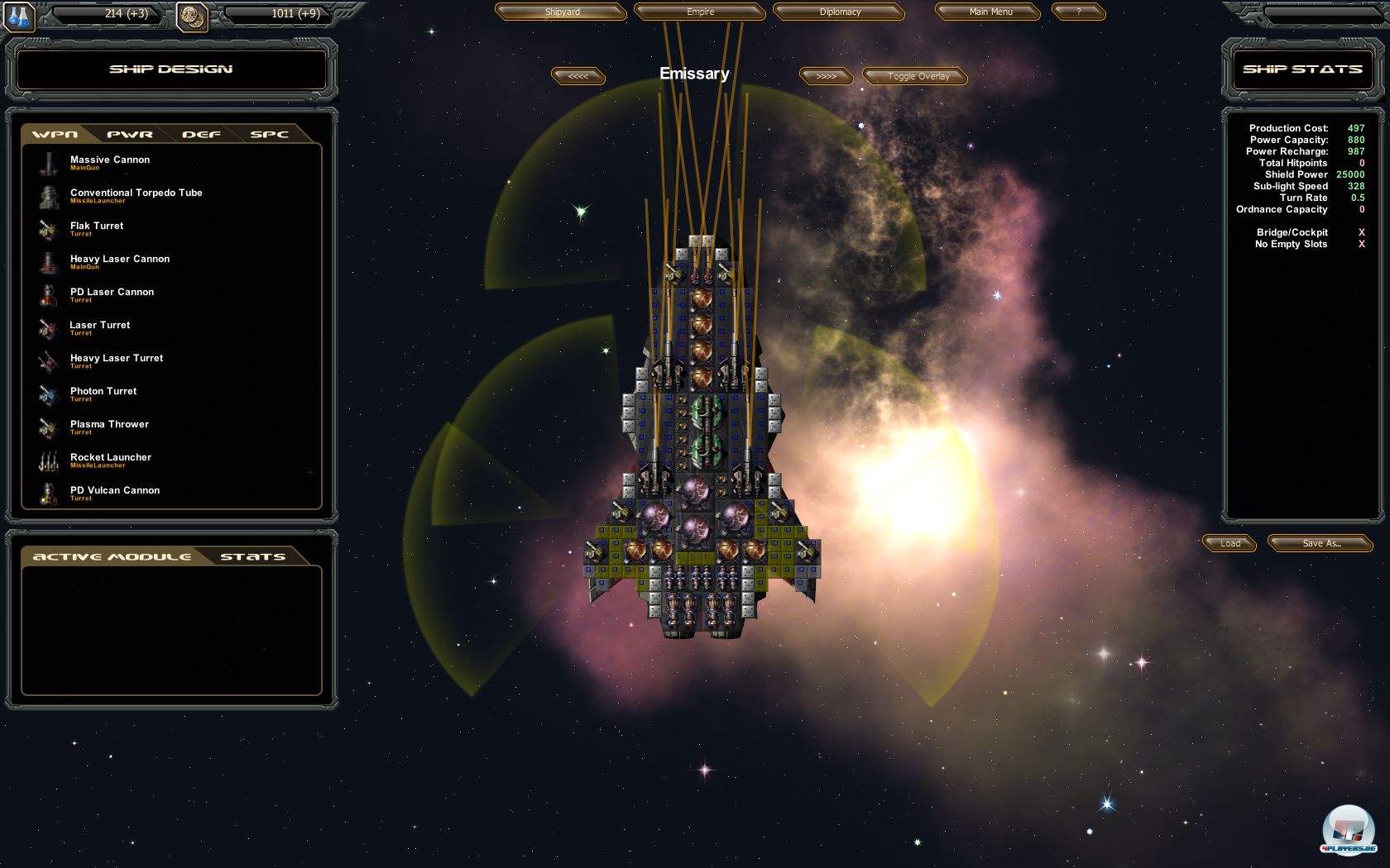 Im m&auml;chtigen Schiffseditor verbringt man mitunter Stunden und feilt an seinen Schiffsdesigns