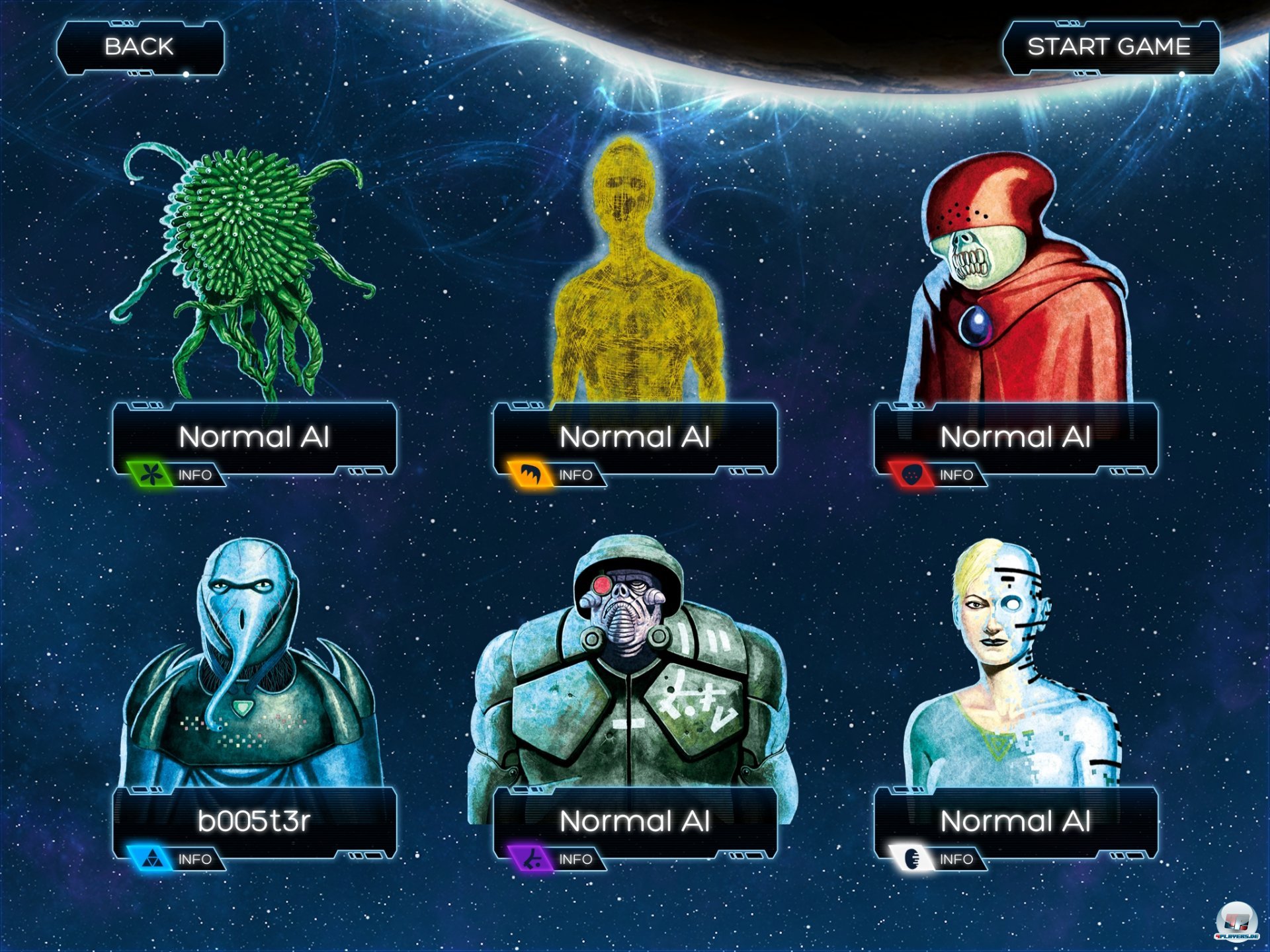 Welches Volk darf es sein? Bis zu sechs Spezies bekriegen sich &uuml;ber neun Runden.