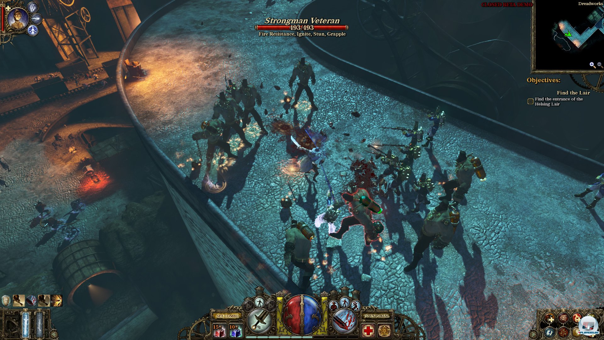 Hektische K&auml;mpfe gegen Dutzende Gegner stehen f&uuml;r Van Helsing an der Tagesordnung.