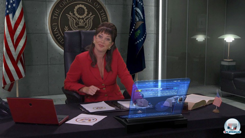 Madame President ist hocherfreut &uuml;ber die Leistung ihres treuen Piloten. Eine Gehaltserh&ouml;hung verweigert sie trotzdem.