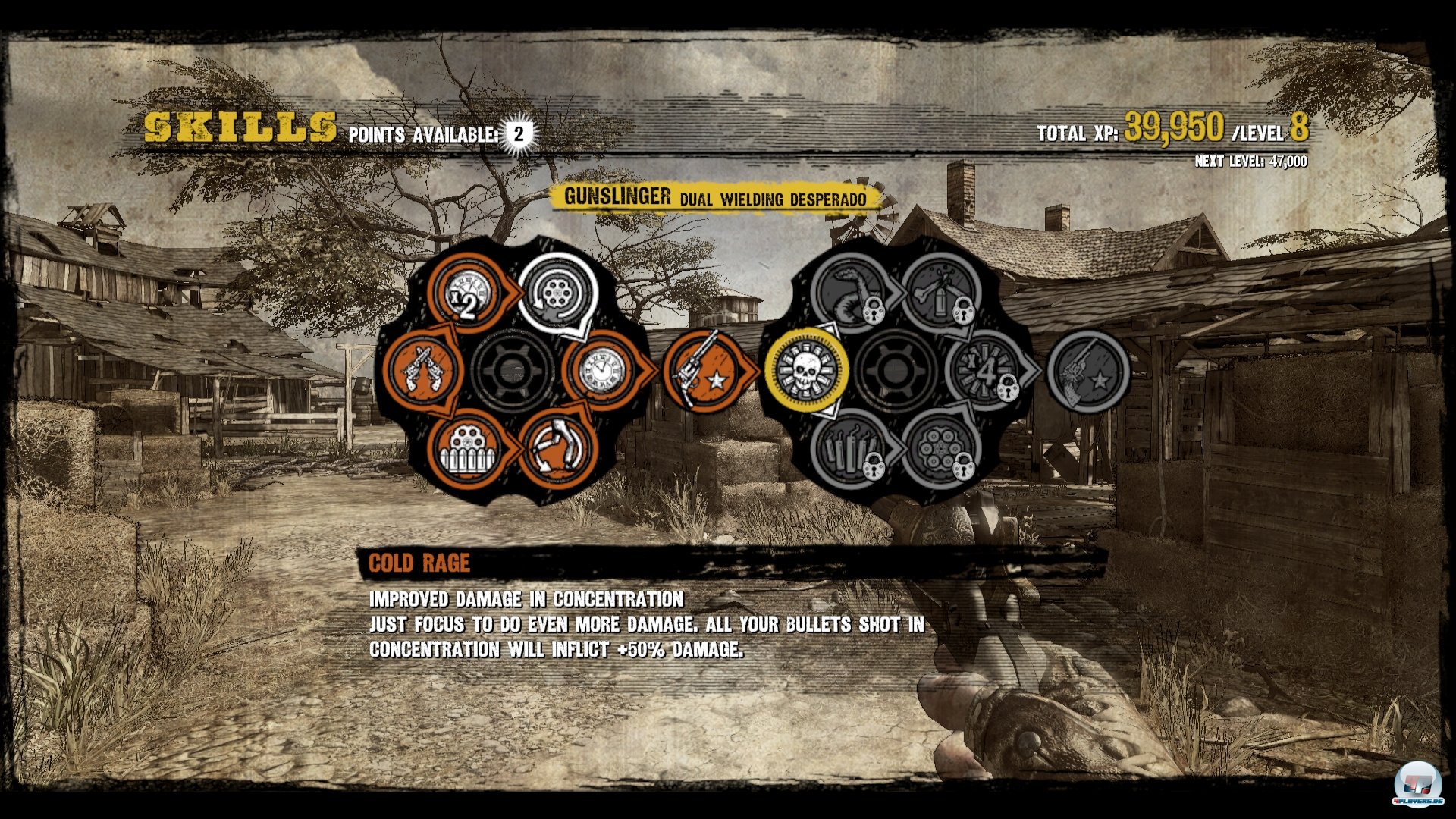 Man kann seine F&auml;higkeiten in drei Bereichen aufwerten.