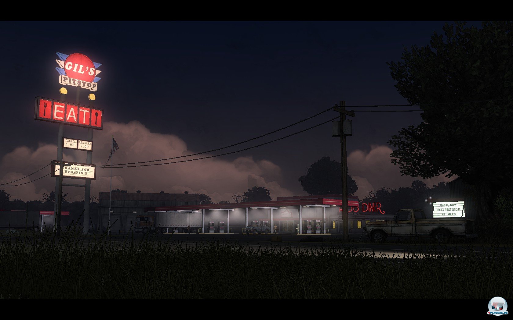 Eine ganz gew&ouml;hnliche Tankstelle mitten im Nirgendwo. Der unscheinbare Fleck ist der zentrale Schauplatz dieser Bonusepisode.