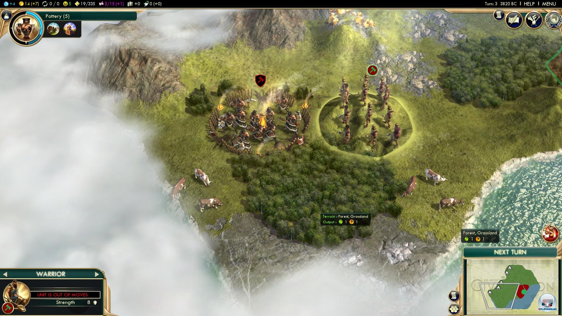 In den ersten Epochen bemerkt man bis auf die neuen Karawanen (ab Tierzucht) kaum Unterschiede. Aber Kultur (Tourismus) und Diplomatie (Weltkongress) bereichern das Spiel in sp&auml;teren Epochen.