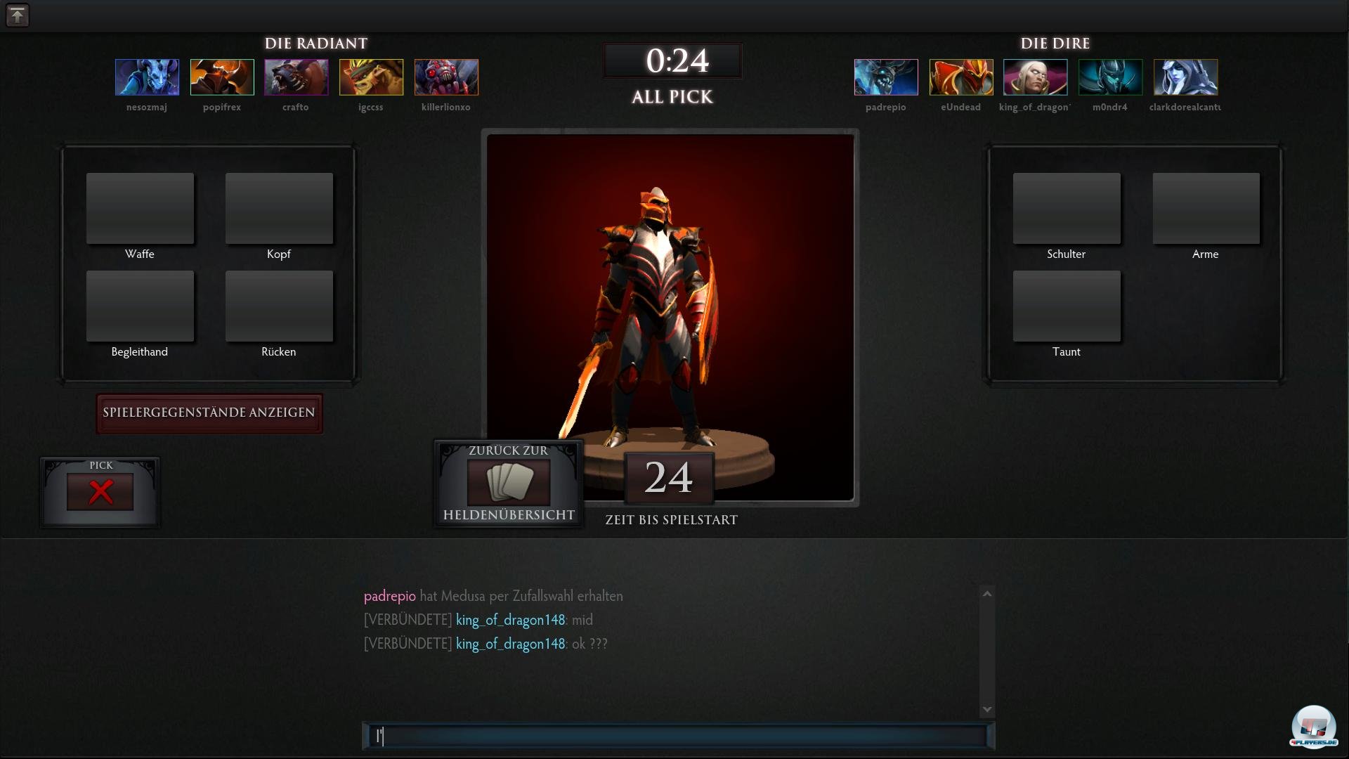 Es gibt insgesamt 102 Helden, die in einem &uuml;bersichtlichen Men&uuml; gew&auml;hlt werden k&ouml;nnen. 