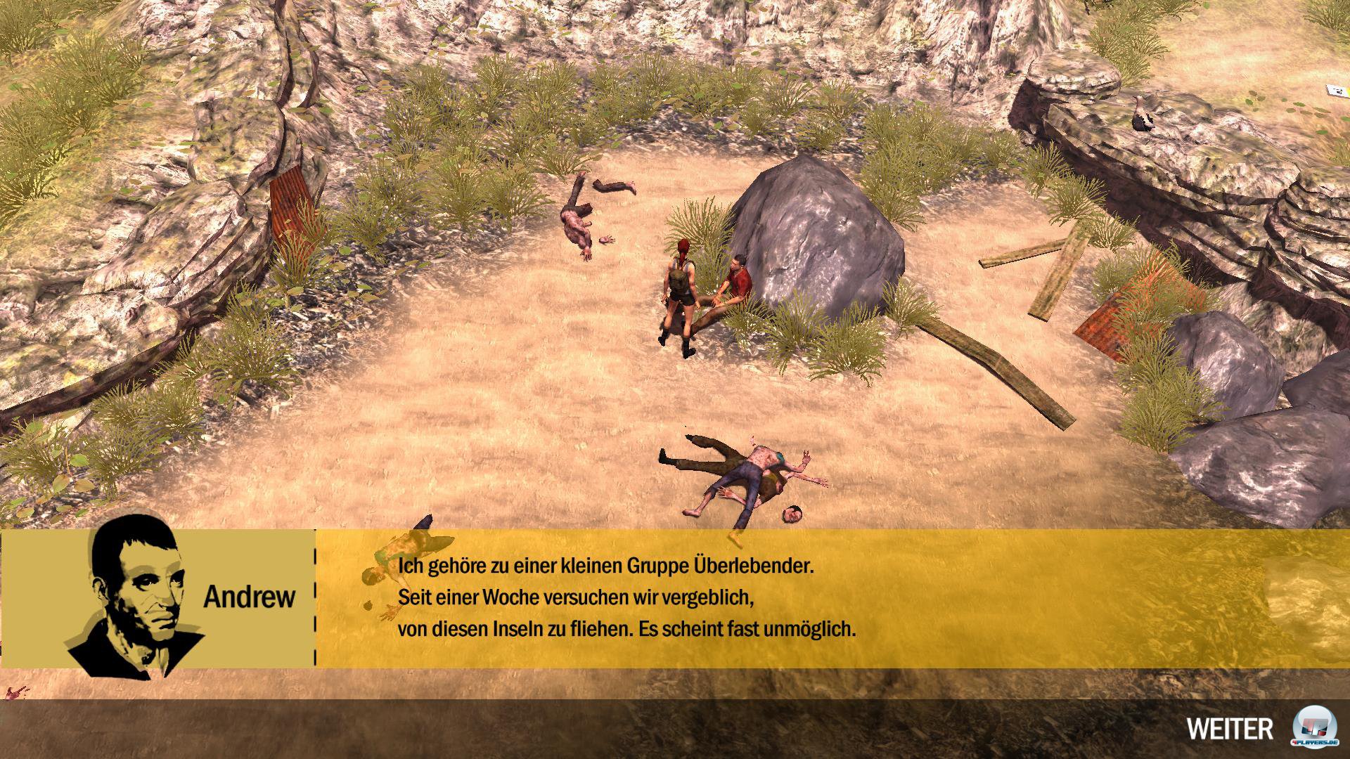 Man beginnt mit einem von drei Charakteren, die auf einer Insel gestrandet sind. Story? Schwamm dr&uuml;ber...