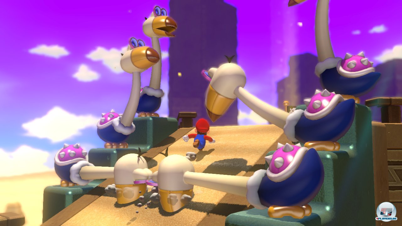 Die langh&auml;lsigen Pickv&ouml;gel in Aktion.