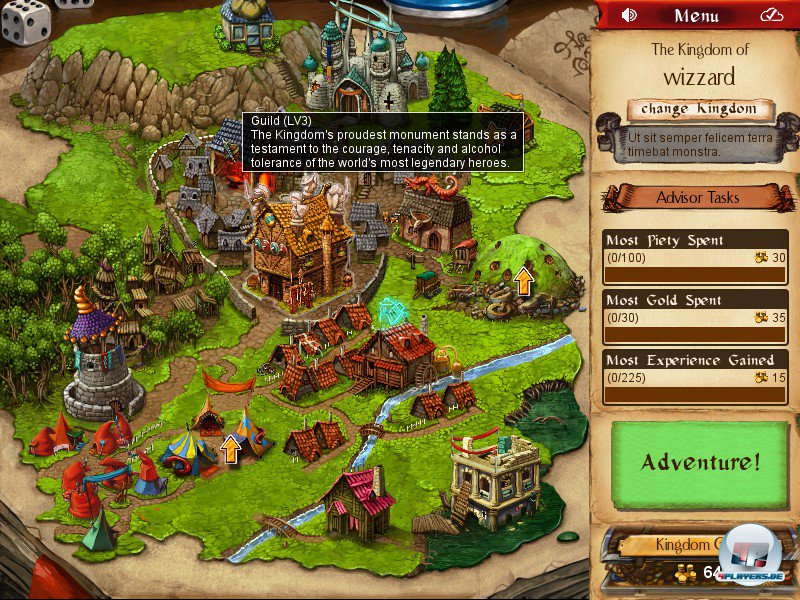 Sinn und Zweck der Dungeon-Raubz&uuml;ge ist die Errichtung eines eigenen florierenden K&ouml;nigreichs.