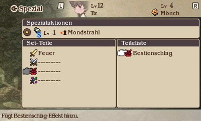 Nicht nur die Charakterfertigkeiten, auch die Spezialaktionen lassen sich individuell anpassen.