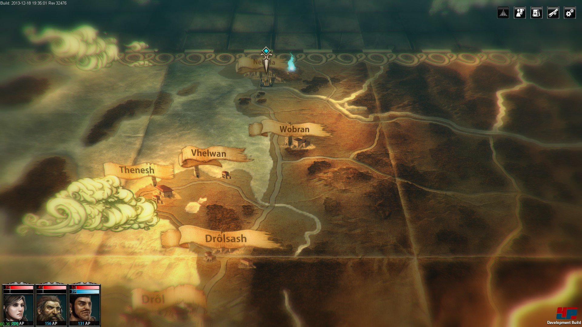 Wenn einer eine Reise tut... Auf der Hauptkarte wird zwischen den Schaupl&auml;tzen gewechselt.