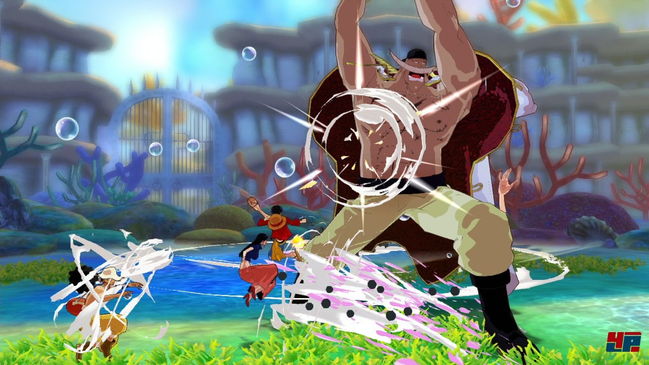 Whitebeards imposanten Auftritt bei der Gipfelschlacht w&uuml;rde ich auch in der aufpolierten Grafik von One Piece Odyssey gerne erleben. Quelle: Bandai Namco, Screenshot aus One Piece Ultimate World Red