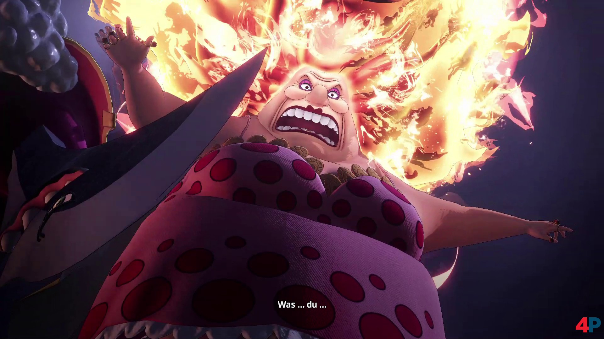 Big Mom ist eine wahre Naturgewalt, deren fulminante F&auml;higkeiten im rundenbasierten Kampf sicher eine spannende Herausforderung sein d&uuml;rften. Quelle: Bandai Namco, Screenshot aus One Piece Pirate Warriors 4