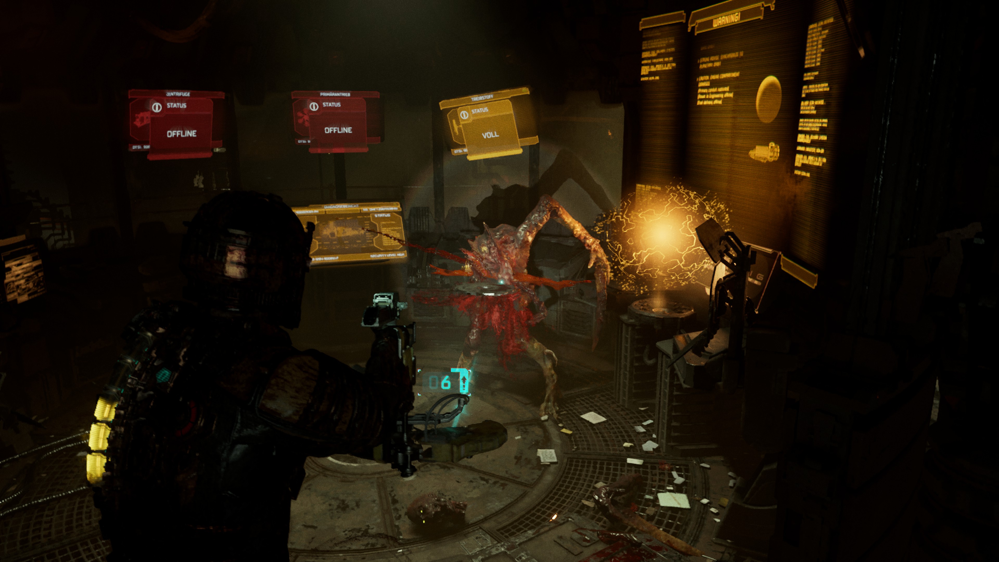 Nahkampf-Power mit dem Ripper: Kettens&auml;gen-Einsatz im Horrorschiff.