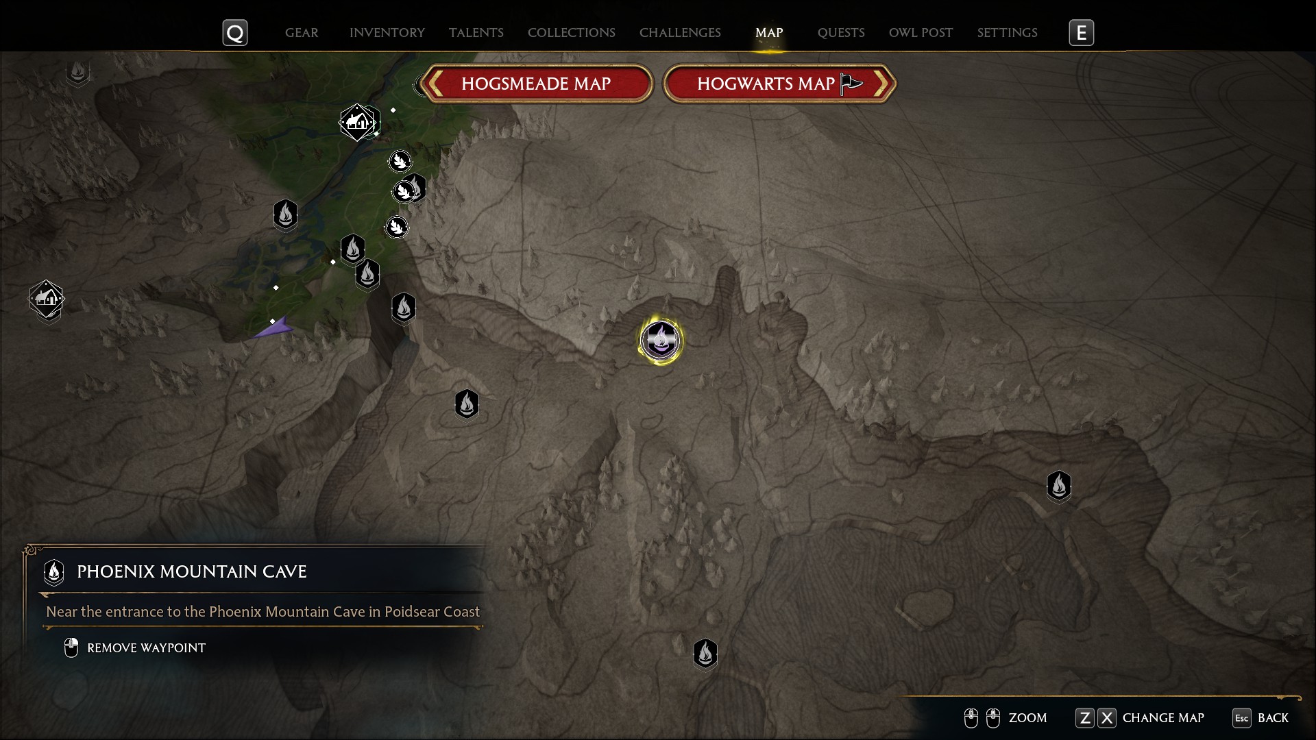 Den Eingang zur Ph&ouml;nix-H&ouml;hle findet ihr leicht s&uuml;dwestlich von Hogwarts.