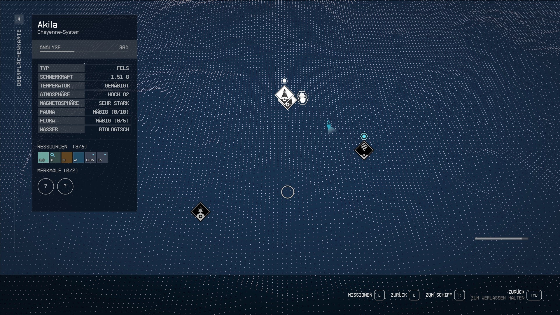 Hier einmal ein Bild der Planetenkarte, damit ihr euch vorstellen k&ouml;nnt, was das Problem ist.