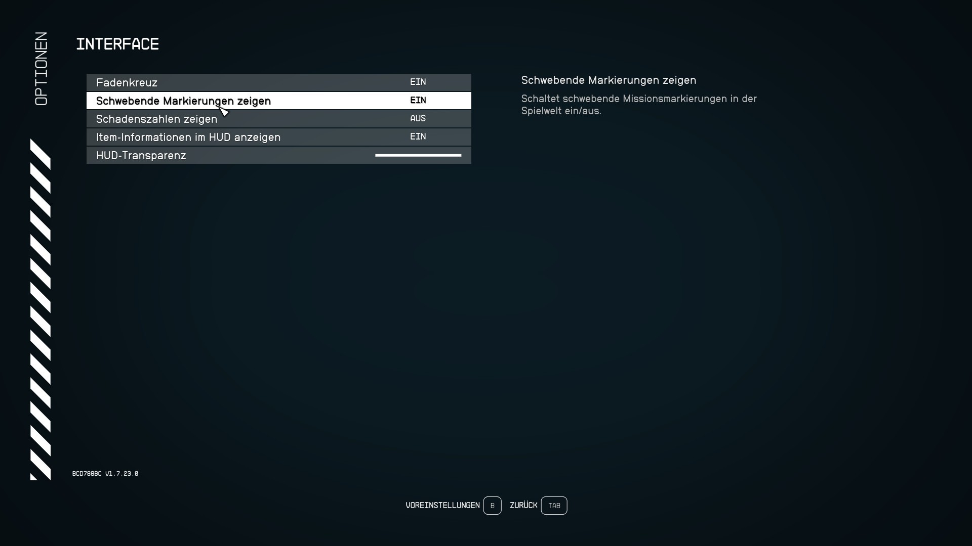 Sowohl die schwebenden Marker als auch die Schadenszahlen k&ouml;nnt ihr in den Interface-Einstellungen ausschalten.