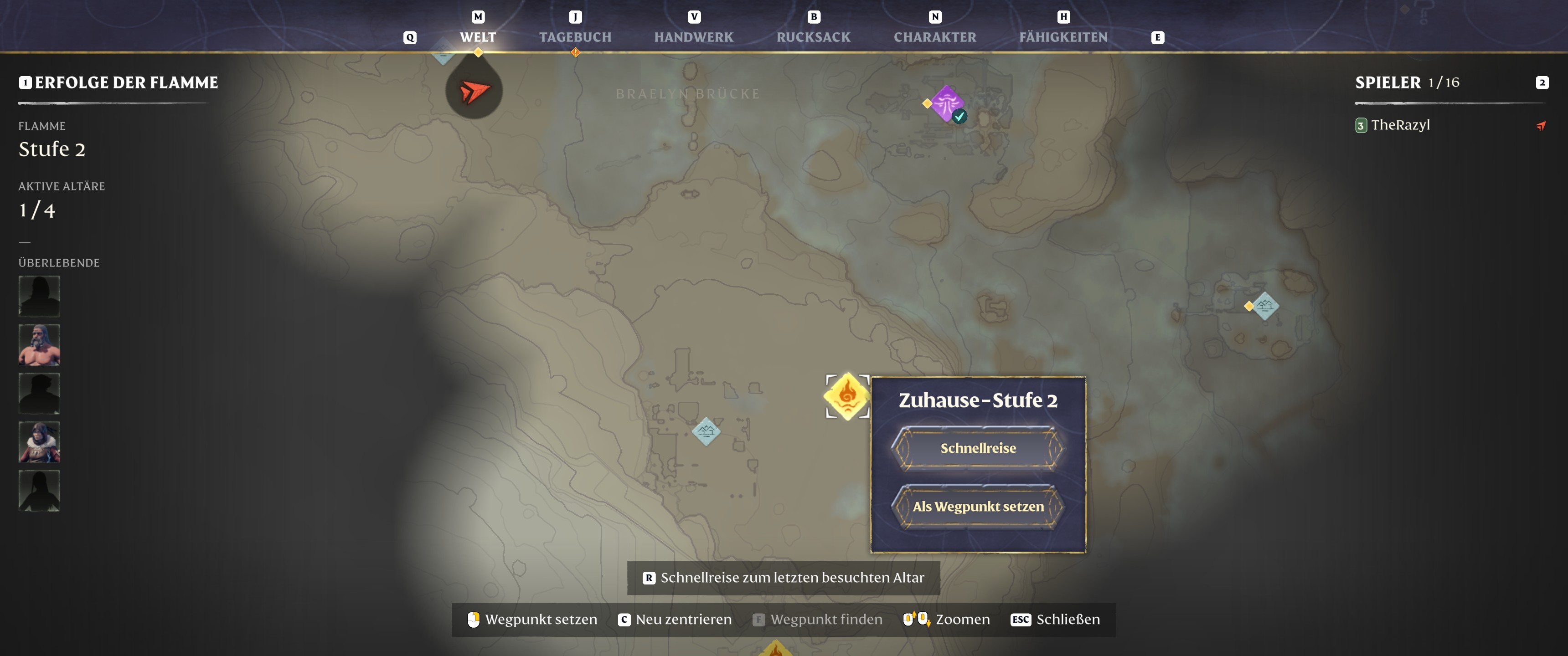 &Uuml;ber die Map k&ouml;nnt ihr euch an bestimmte Orte, wie etwa eurer Basis, sofort teleportieren.