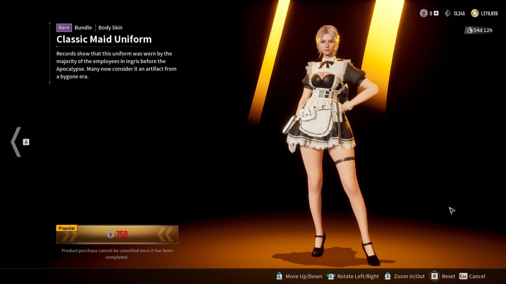 Kurzes Kleid mit Ausschnitt: Hausm&auml;dchen-Outfits gibt es von Anfang in The First Descendant. Nat&uuml;rlich nur f&uuml;r die weiblichen Charaktere.