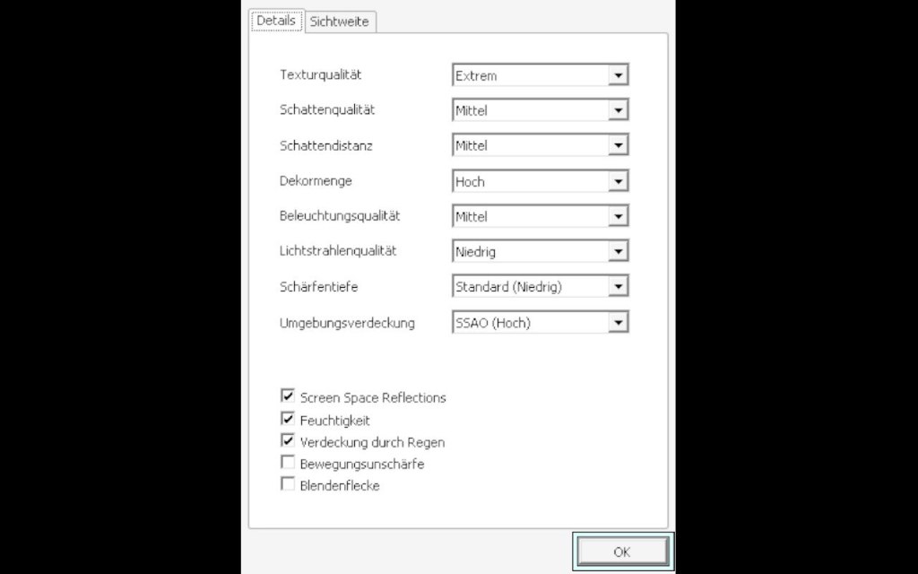 Screenshot vom Optionsmen&uuml; von Fallout London.